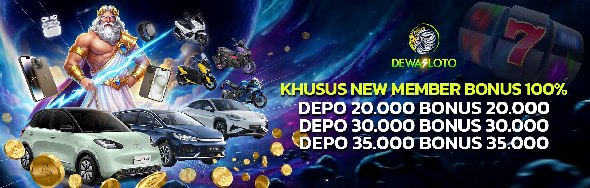 *WELCOME BONUS SLOT 100%