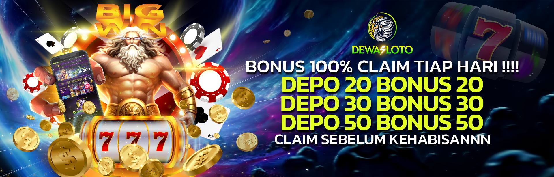 BONUS 100% KLAIM SETIAP HARI